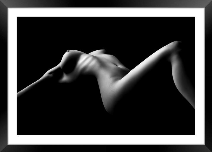 Nude woman bodyscape 26 Framed Mounted Print by Johan Swanepoel
