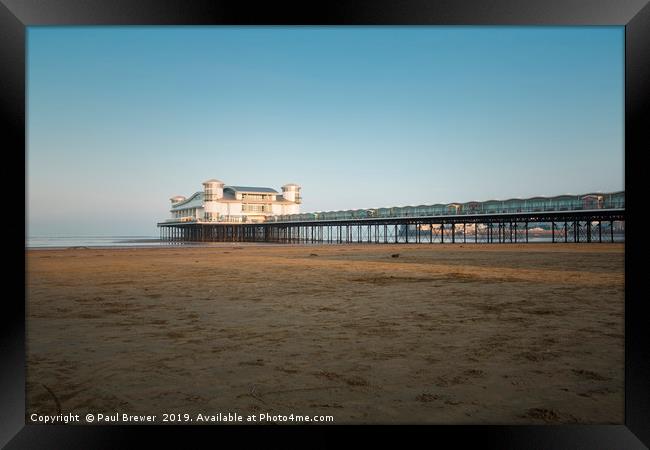 Weston Super Mare Grand Pier Framed Print by Paul Brewer