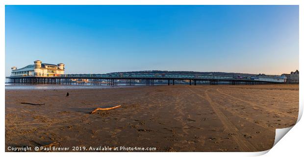 Weston Super Mare Grand Pier Panoramic Print by Paul Brewer