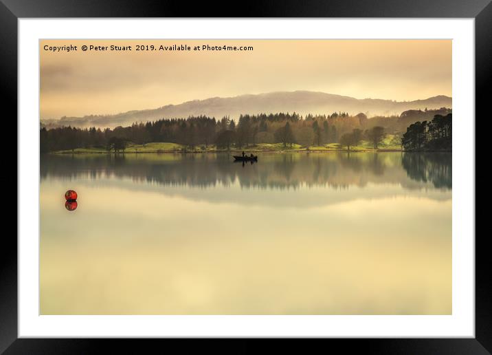 Early Morning Misdt on Windermere Framed Mounted Print by Peter Stuart