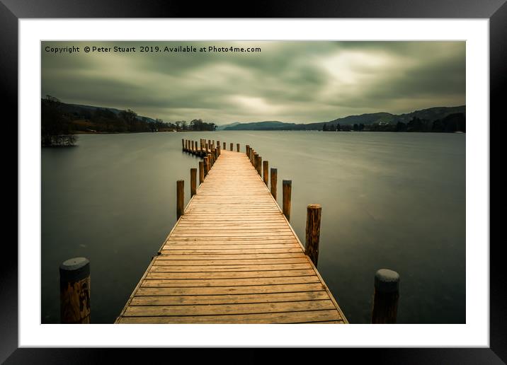 Monk Jetty on Coniston Water Framed Mounted Print by Peter Stuart