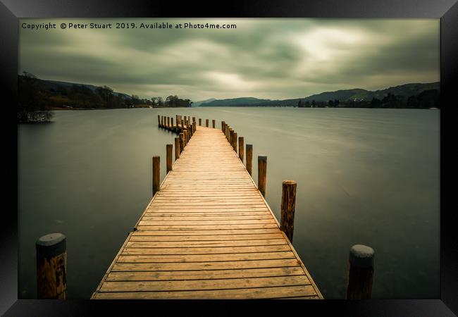 Monk Jetty on Coniston Water Framed Print by Peter Stuart