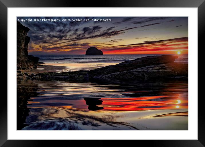 The Stark bastion of Gull Rock, Trebarwith Strand, Framed Mounted Print by K7 Photography