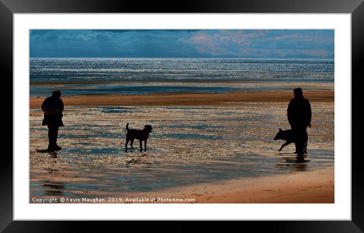 Joyful Pup's Seaside Adventure Framed Mounted Print by Kevin Maughan