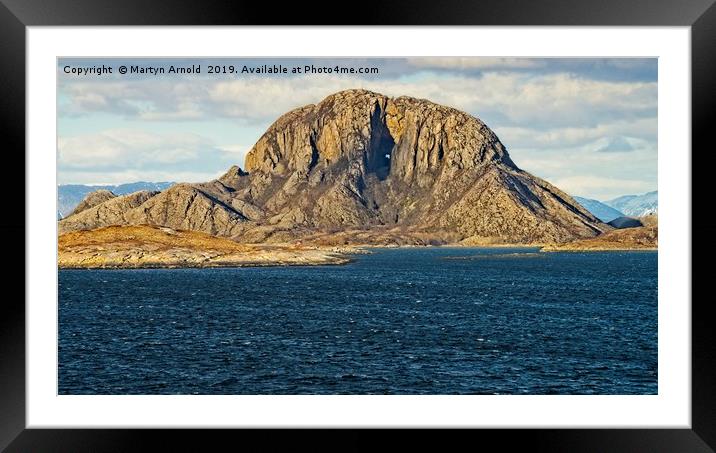 Torghatten Mountain Norway Framed Mounted Print by Martyn Arnold