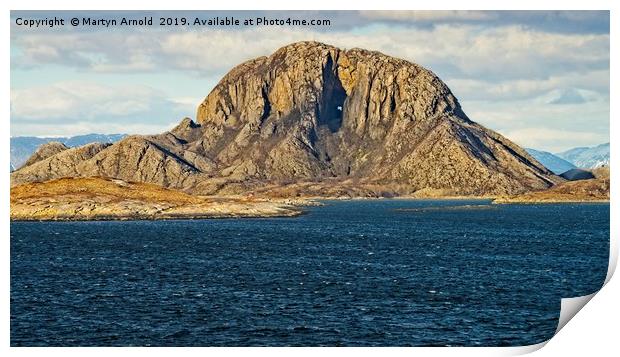 Torghatten Mountain Norway Print by Martyn Arnold