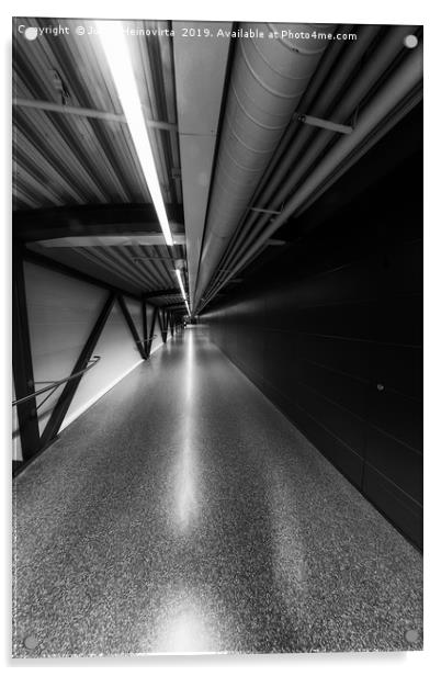 Corridor At The Airport Acrylic by Jukka Heinovirta