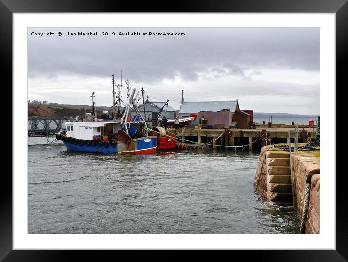Cromarty Harbour.  Framed Mounted Print by Lilian Marshall