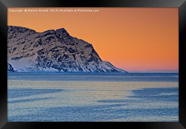 Arctic Sunset in Skjervoy Norway Framed Print by Martyn Arnold