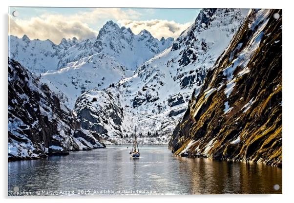 Entering Trollfjord Norway Acrylic by Martyn Arnold