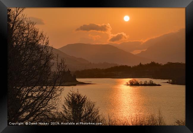 Sunrise over Loch Awe Framed Print by Derek Hickey