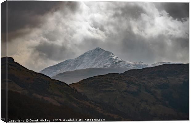Snow Capped Highlands Canvas Print by Derek Hickey