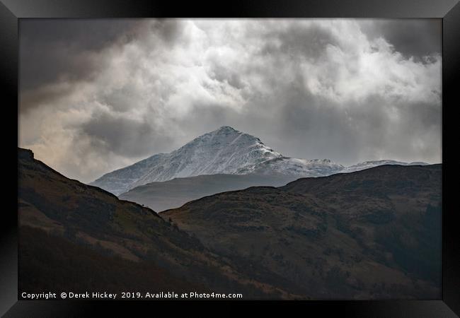 Snow Capped Highlands Framed Print by Derek Hickey