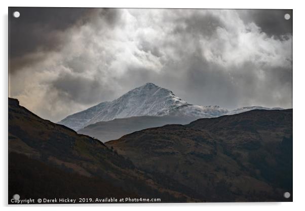 Snow Capped Highlands Acrylic by Derek Hickey