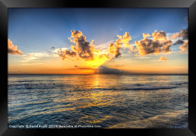Barbados Sunset Framed Print by David Pyatt