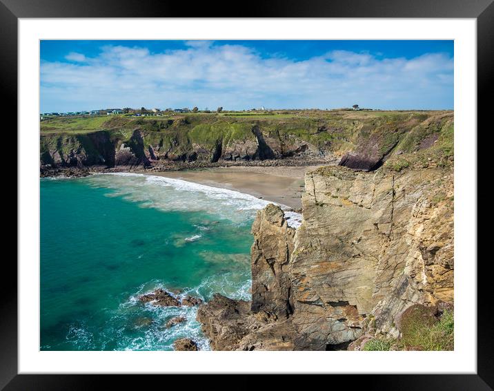 Caerfai Bay, Pembrokeshire. Framed Mounted Print by Colin Allen