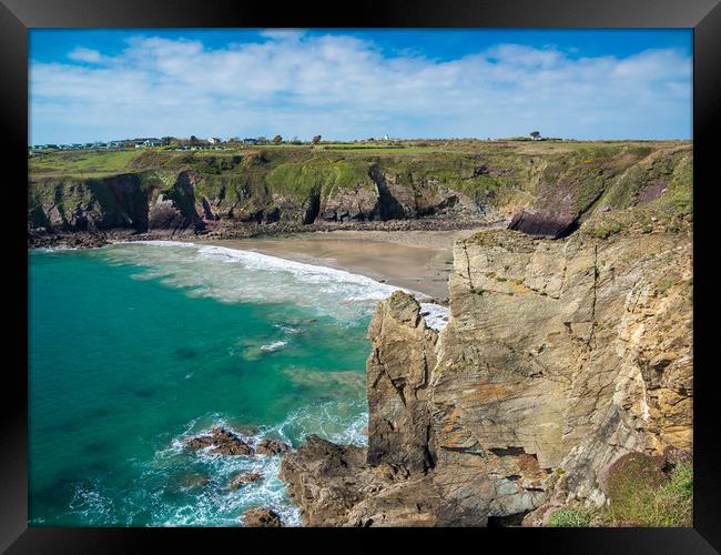 Caerfai Bay, Pembrokeshire. Framed Print by Colin Allen