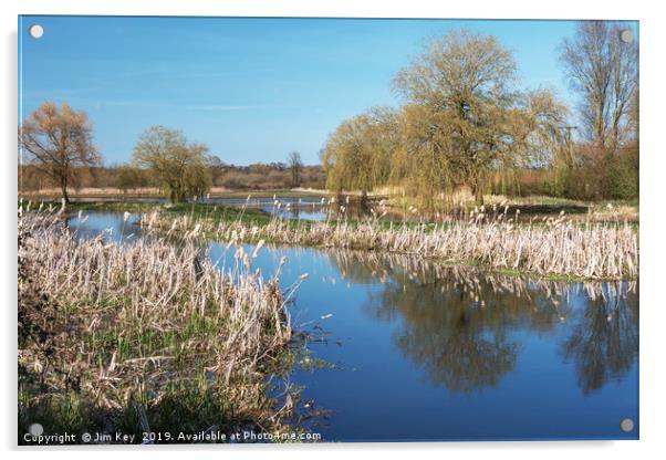 The River Wensum Norfolk Acrylic by Jim Key