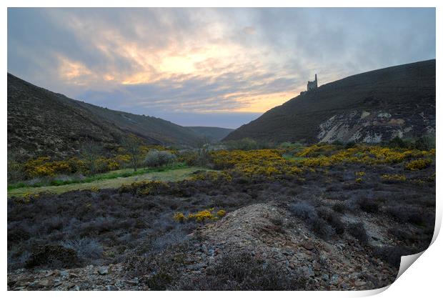 Tywarnhayle Tin Mine Print by CHRIS BARNARD