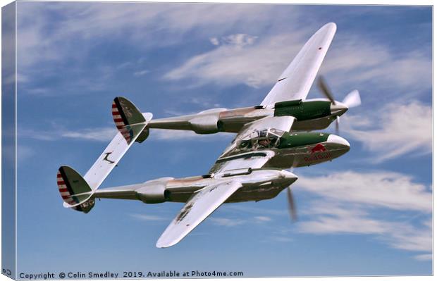The Flying Bulls P-38 N25Y 44-53254 Canvas Print by Colin Smedley