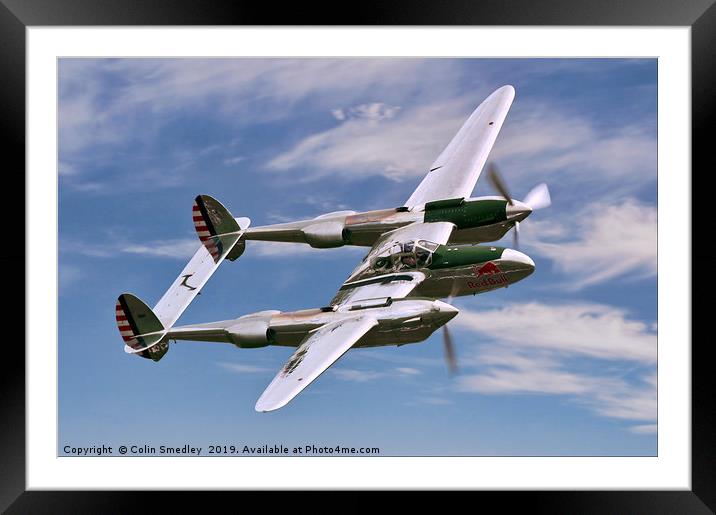 The Flying Bulls P-38 N25Y 44-53254 Framed Mounted Print by Colin Smedley