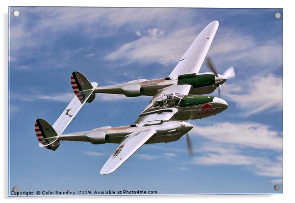 The Flying Bulls P-38 N25Y 44-53254 Acrylic by Colin Smedley