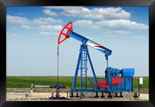 oil industry pump jack on oilfield Framed Print by goce risteski