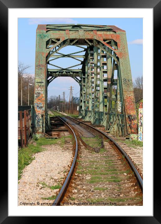 old iron railway bridge vintage Framed Mounted Print by goce risteski