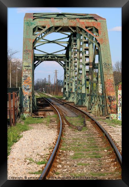 old iron railway bridge vintage Framed Print by goce risteski