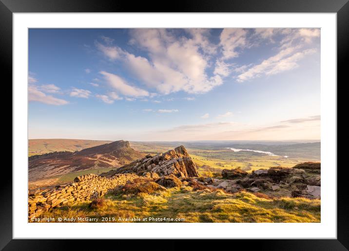 The Roaches and Hen Cloud Framed Mounted Print by Andy McGarry