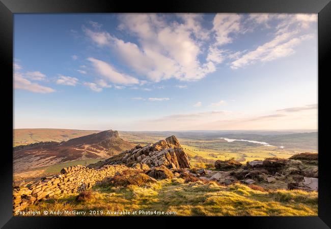 The Roaches and Hen Cloud Framed Print by Andy McGarry
