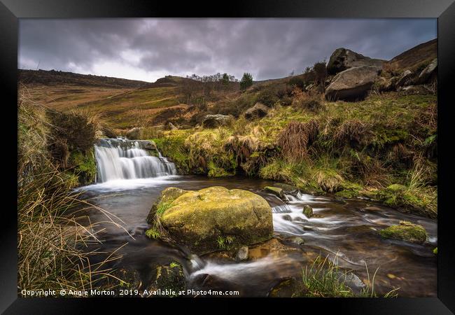 Grinds Brook in Edale Framed Print by Angie Morton