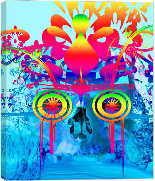 Psychedelic Skull Canvas Print by Matthew Lacey