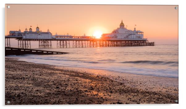 Sunrise at the Eastbourne Pier Acrylic by Lubos Fecenko