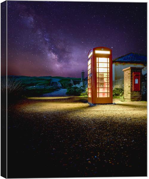 Milky Way & Red telephone box Canvas Print by Lubos Fecenko