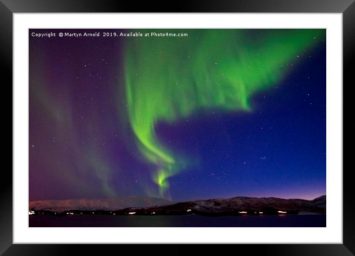 Aurora Borealis over Tromso Norway Framed Mounted Print by Martyn Arnold