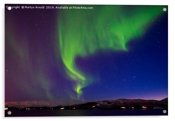 Aurora Borealis over Tromso Norway Acrylic by Martyn Arnold