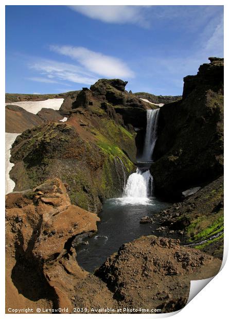 Rugged landscape in Iceland Print by Lensw0rld 
