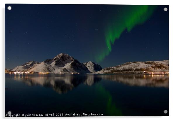 Northern Lights, Lofoten Islands, Norway Acrylic by yvonne & paul carroll