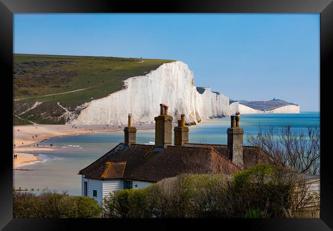 The Seven Sisters at Cuckmere Haven Framed Print by Nick Hunt