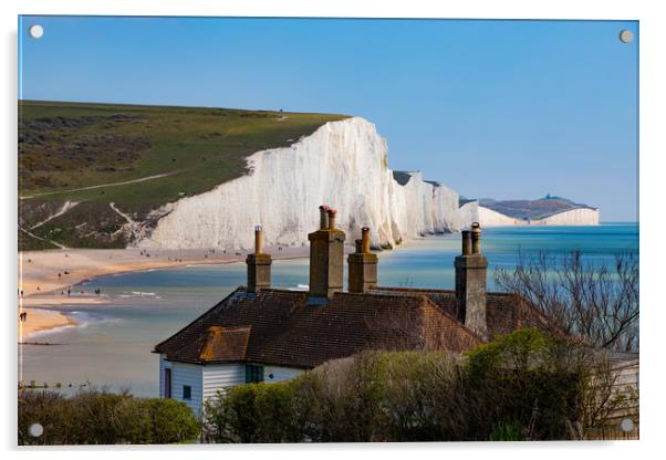 The Seven Sisters at Cuckmere Haven Acrylic by Nick Hunt