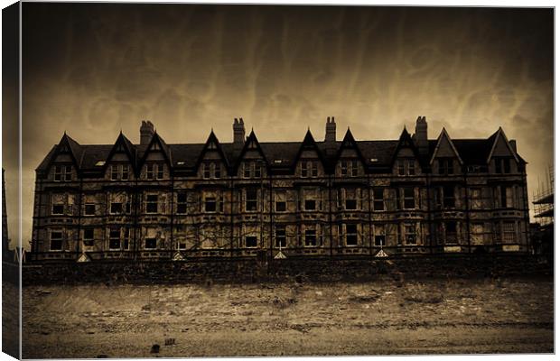Creepy Mansion Canvas Print by S Fierros