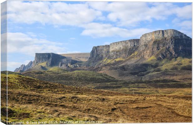 Majestic Cliff Landscape in Scotland Canvas Print by Jane Braat