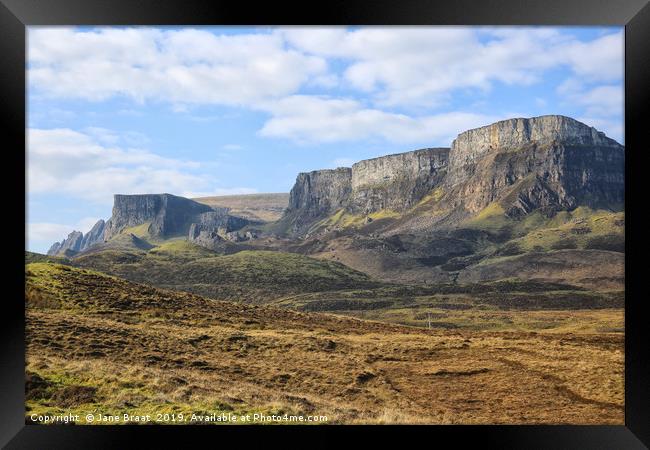 Majestic Cliff Landscape in Scotland Framed Print by Jane Braat