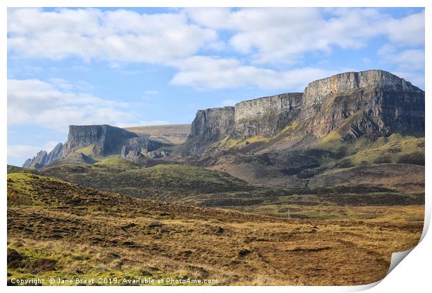 Majestic Cliff Landscape in Scotland Print by Jane Braat