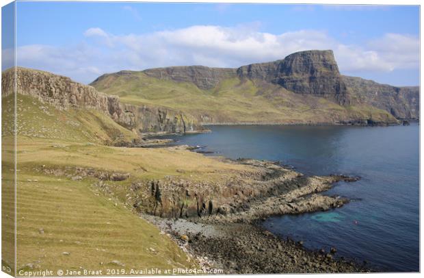 Majestic Skye Cliffs Canvas Print by Jane Braat
