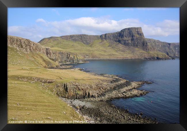 Majestic Skye Cliffs Framed Print by Jane Braat