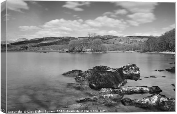 Loch Lomond in Black & White  Canvas Print by Lady Debra Bowers L.R.P.S