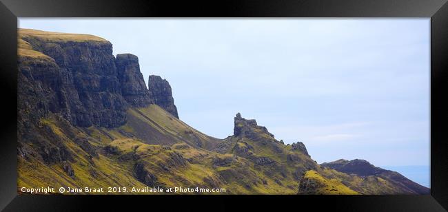 The Quiraing in Skye Panorama Framed Print by Jane Braat