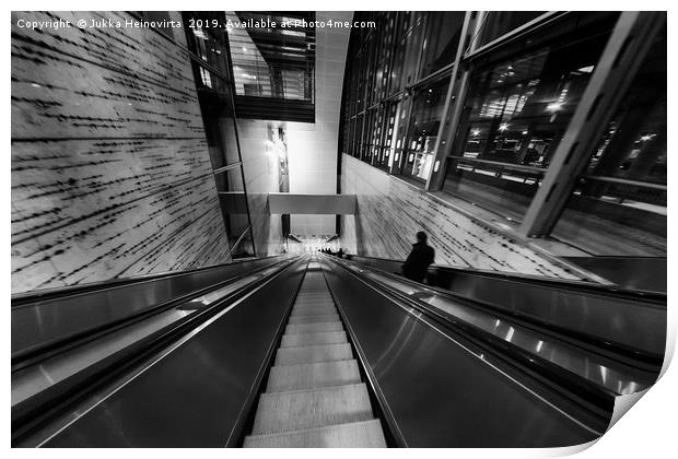 Airport Escalator Corridor Print by Jukka Heinovirta